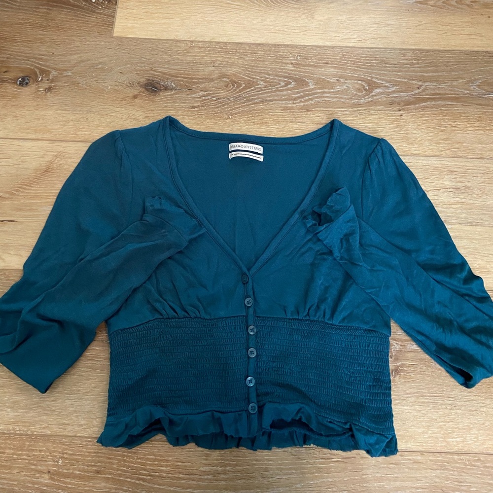 teal urban outfitters crop top